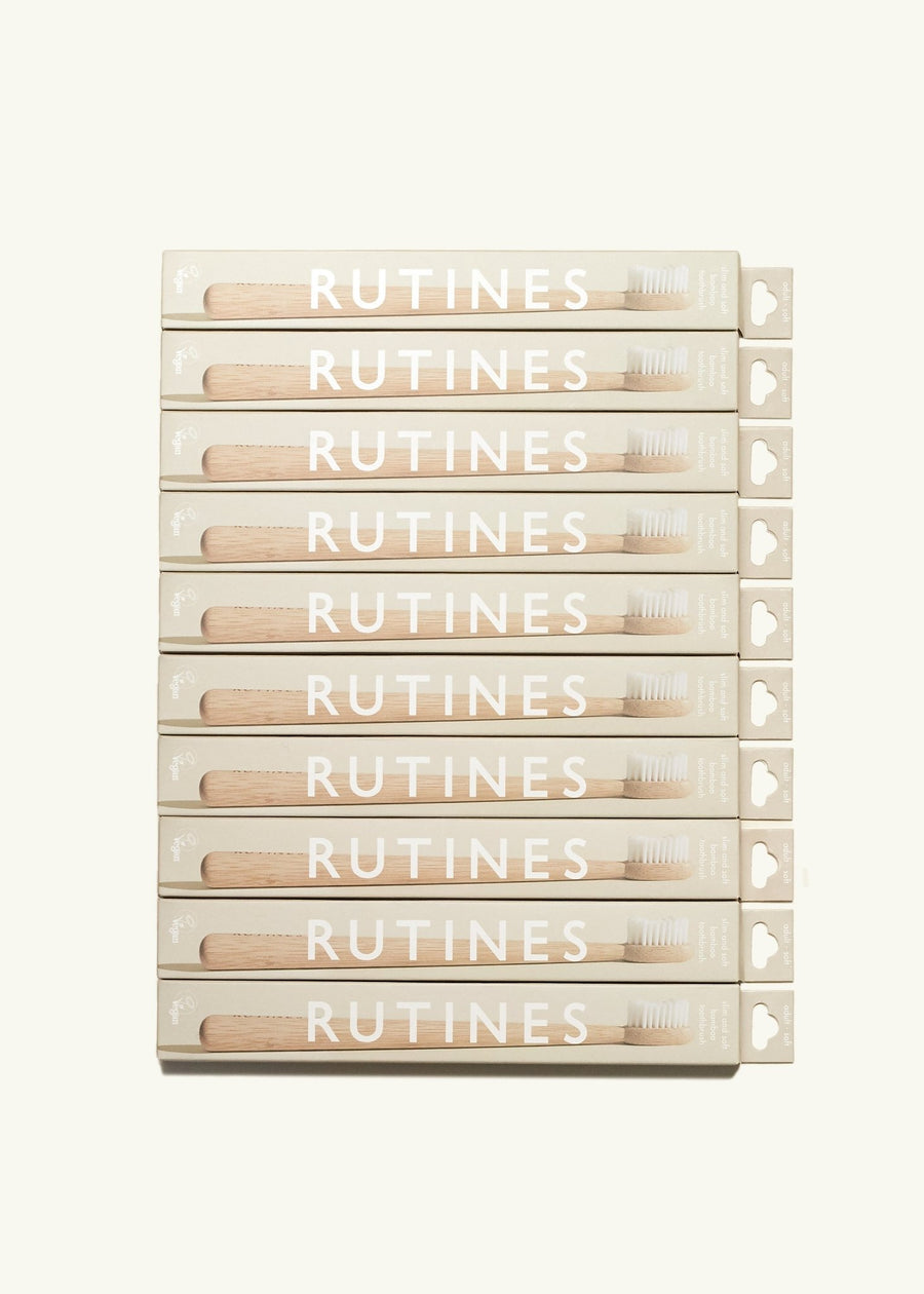 10 - pack Rutines Slim Comfort toothbrush - Natural - SOFT (FREE SHIPPING) - Rutines