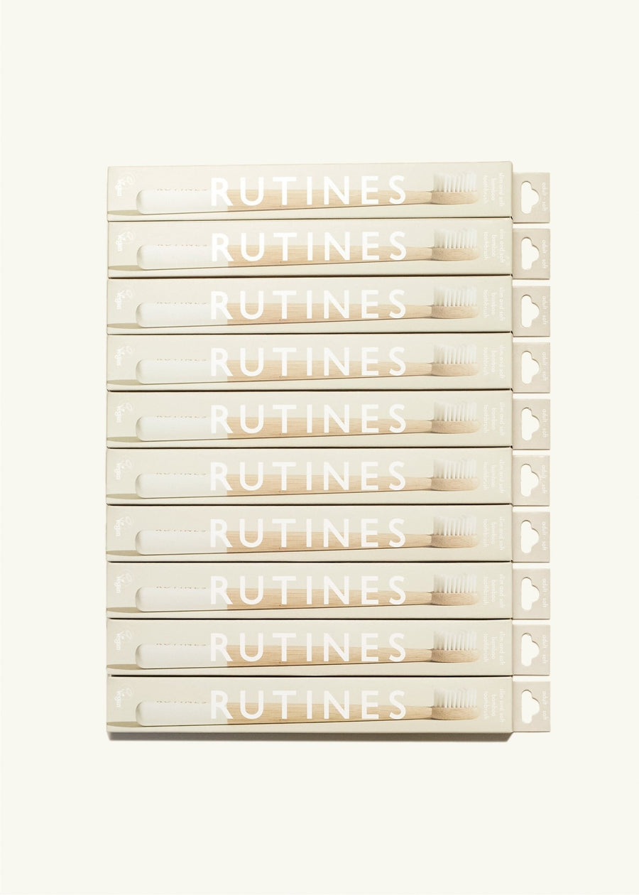 10 - pack Rutines Slim Comfort toothbrush - White - SOFT (FREE SHIPPING) - Rutines